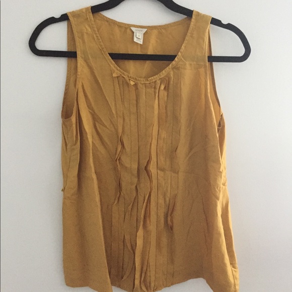 100% Silk J. Crew Yellow Blouse - Picture 4 of 6
